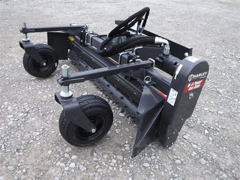 harley rake skid steer attachment|walk behind harley power rake.